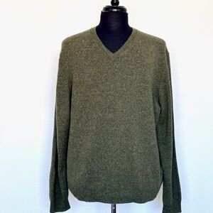 NEW! Club Room 100% Lambswool Pullover Sweater V Neck Moss Green Mens SZ XL